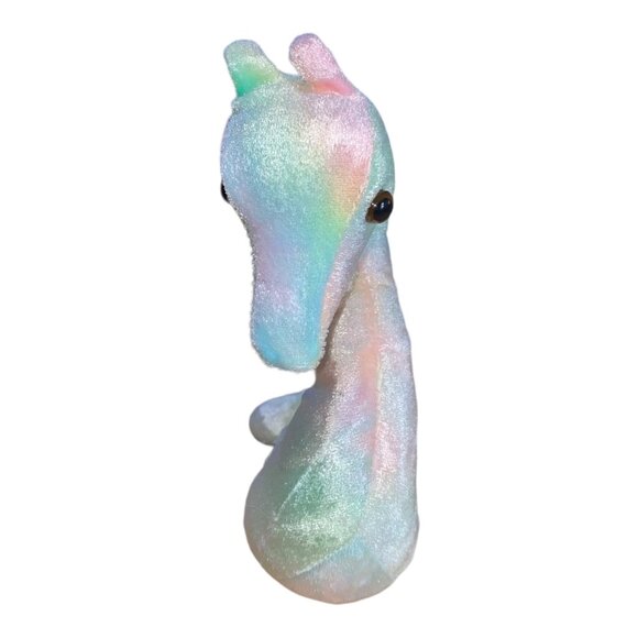 Ty Beanie Baby "Neon" Seahorse Plush Toy - Pastel Tie-Dye Colors - 1999 Release - Picture 1 of 9